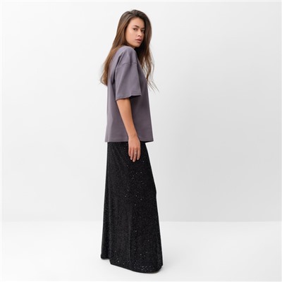 Юбка макси из пайеток женская MIST, размер 42, чёрная