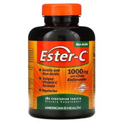 American Health, Ester-C с цитрусовыми биофлавоноидами, 1000 мг, 180 вегетарианских таблеток