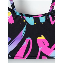 Комплект трикотажный для девочек: купальный костюм, фуфайка (футболка) для плавания