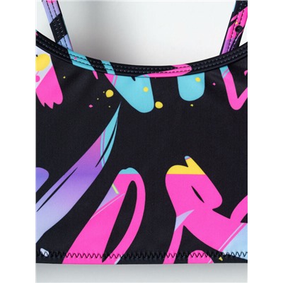 Комплект трикотажный для девочек: купальный костюм, фуфайка (футболка) для плавания