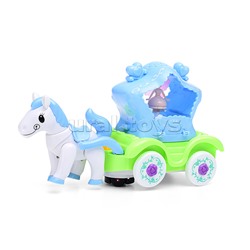 Лошадка с каретой (свет, звук, проектор) в коробке