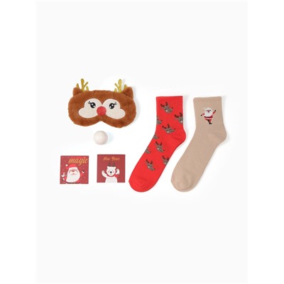 Новогодний подарочный набор KAFTAN Happy NY носки размер 36-39 (23-25 см), бомбочка для ванн