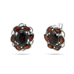 Серьги из серебра гранат, Май