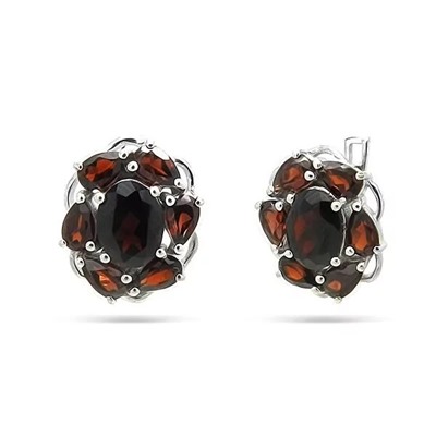 Серьги из серебра гранат, Май