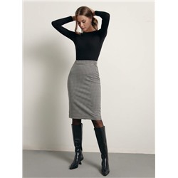 Юбки CONTE LU 1414 Юбка прямого силуэта в «гусиную лапку»