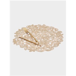 Набор салфеток сервировочных на стол Доляна «Листья», 38×38 см, 4 шт., ПВХ, золотистый