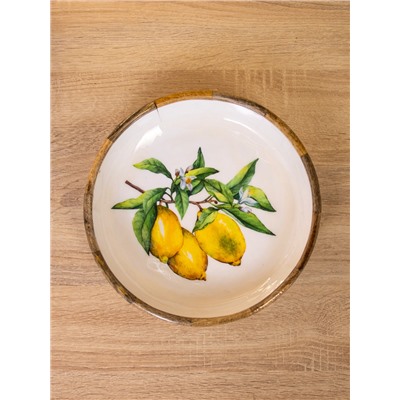 УЦЕНКА Блюдо «Лимоны» дерево манго 25.5×25.5×6 см