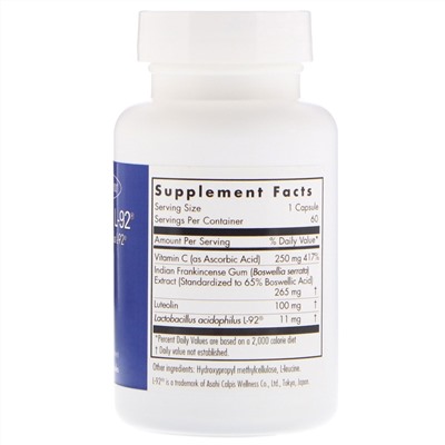 Allergy Research Group, Aller-Aid L-92 с L. Acidophilus L-92, 60 вегетарианских капсул
