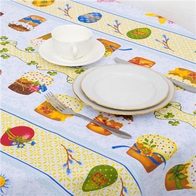 Скатерть «Доляна. Пасха», 145×144 см, 100% хлопок, рогожка, 164 г/м²