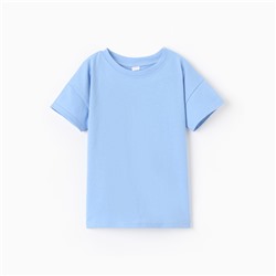 Футболка детская со спущенным плечом, цвет голубой, рост 140 см