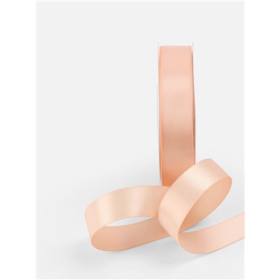 Лента атласная TEIRA, двухсторонняя, 20 мм, 25±1 м, бежевая №0714