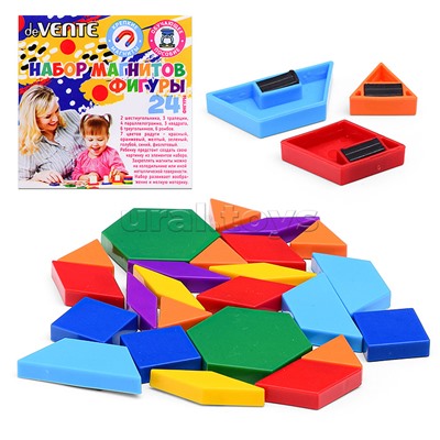 Набор магнитов "Магнитные фигуры" пластиковых, цвета ассорти