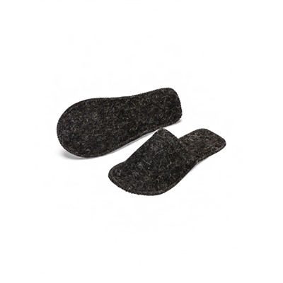 Тапочки для бани, полиэфир, шерсть, серые, «Добропаровъ»