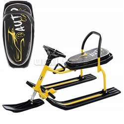 Игрушка Снегокат детский 208 "Auto Car" с высокой рамой и со спинкой (Желтый)