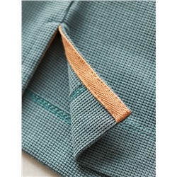 Лонгслив из фактурного трикотажа с плетеным воротником поло с застежкой на пуговицы