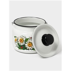 Бидон эмалированный, 2 л, с ручкой и крышкой, белый