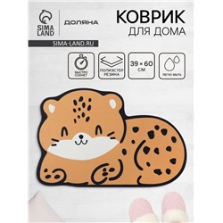 Коврик для дома Доляна «Тигр», влаговпитывающий, 60×39 см