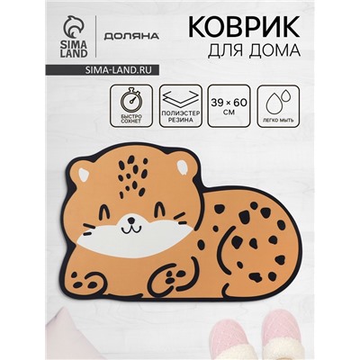 Коврик для дома Доляна «Тигр», влаговпитывающий, 60×39 см