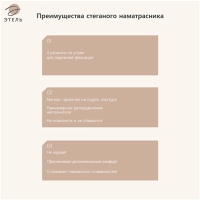 Наматрасник «Этель», бамбук, 160×200 см, поликоттон, хлопок 70%