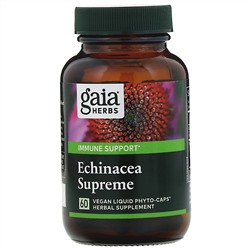 Gaia Herbs, Echinacea Supreme, 60 вегетарианских фито-капсул с жидкостью