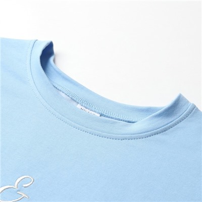 Футболка женская MINAKU OVERSIZE FIT, SPORTY & STYLISH, голубая, размер 46