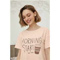Комплект женский футболка, брюки укороченные (бриджи) Mia Cara AW21WJ343 Morning Coffee