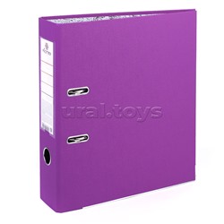 Папка с арочным механизмом "Attomex" A4 75 мм PVC разобранная, металлическая окантовка, запечатка форзаца, наварной карман с этикеткой, фиолетовая