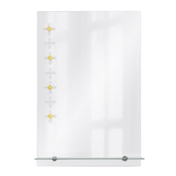 Зеркало «Ромб», с пескоструйной графикой, настенное, с полочкой, 40×60 см