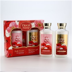 Подарочный набор URAL LAB Cotton poppy, гель для душа и пена для ванны 2×295 мл, FLORAL & BEAUTY