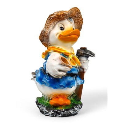 Садовая фигура из полистоуна «Утёнок с мотыгой», 45×27×27 см, МИКС