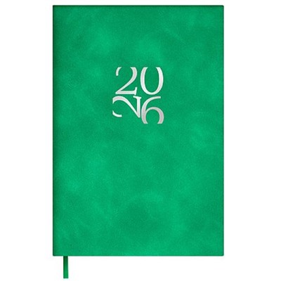 Ежедневник 2026 г. А6 240 стр. 70318 "БЕЙБИСКИН ЗЕЛЁНЫЙ" кожзам,ляссе Феникс
