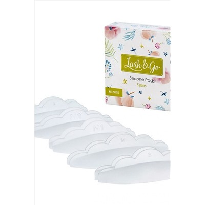 Lash&Go Набор силиконовых валиков 5 пар, S, M, M1, M2, L KRISTALLER, 1130558