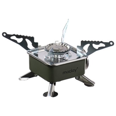 Плита газовая портативная maclay, для кемпинга, 15×15×9 см, квадратная