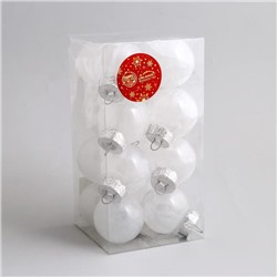 Ёлочные игрушки «Фелиция», шары новогодние, набор 16 шт., d=5 см, белый