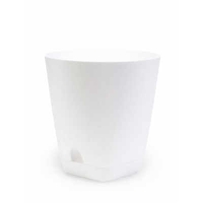 Горшок для цветов «Гранд», 4 л, d=19 см, h=20 см, пластиковый, с прикорневым поливом, белый