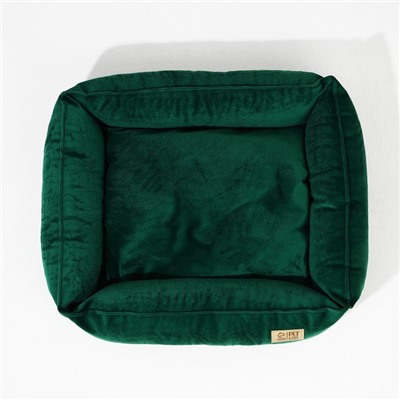 Лежанка для кошек и собак велюровая Pet Lab, 45×40×15 см, изумрудная