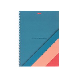 Тетрадь с тв/обл 120л А4 кл Hatber "Color Line", на гребне, многоцв, перфорац, S-touch