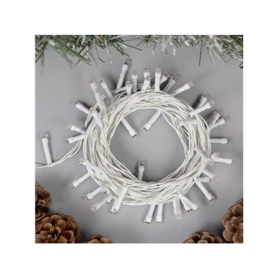 Гирлянда «Нить» 5 м, IP20, белая нить, 50 LED, 8 режимов, 220 В, свечение мульти