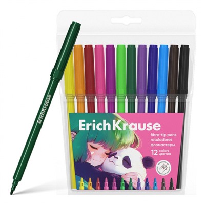 Фломастеры 12цв 62988 "Объятия панды" ErichKrause