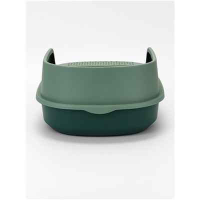 Лоток для кошек "Фур-Мур", 48×35.5 см, с высоким бортом и совком, покрытие Soft-touch, цвет изумруд