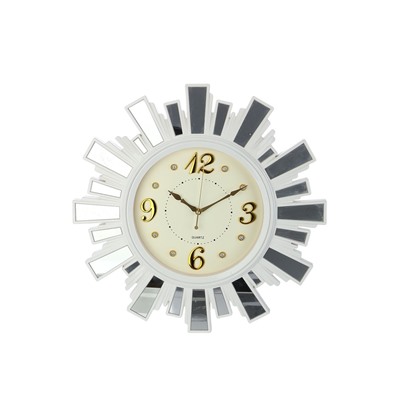 УЦЕНКА Часы настенные интерьерные «Лучики Солнца», бесшумные, плавный ход, с зеркалом, d=53 см, от батарейки 1×АА