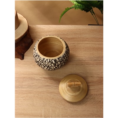 Банка для сыпучих продуктов, 13×13×11 см, бамбук