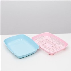 Туалет округлый с сеткой 33.5×25×6 см, розовый/голубой