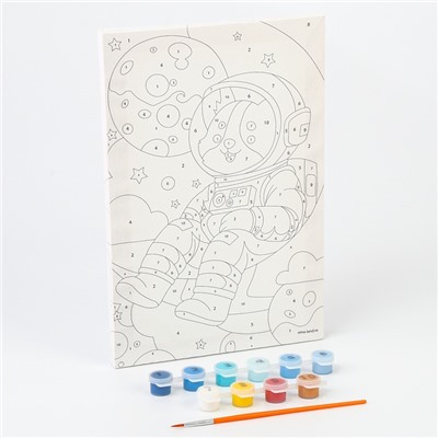 Картина по номерам для детей на холсте с подрамником «Корги космонавт», 20×30 см