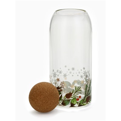 Банка новогодняя стеклянная для сыпучих продуктов «Зимние истории», 1000 мл