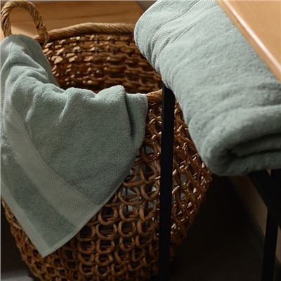 Полотенце махровое SL HOME: Classic «Аззура», 50×90 см, хлопок 100%, бирюзовое