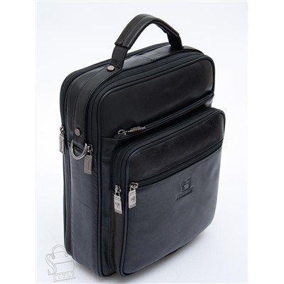 Сумка мужская кожаная 7905-4 black Fuzhinino