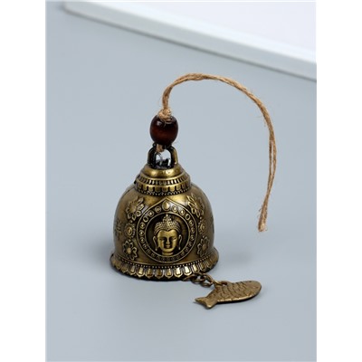 Набор колокольчиков «Будда и карп», 2 шт., металл, h=4.8 см d=6 см