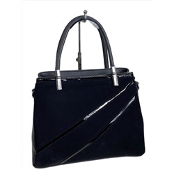 Женская сумка из искусственной кожи и натуральной замши, цвет серый