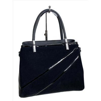 Женская сумка из искусственной кожи и натуральной замши, цвет серый